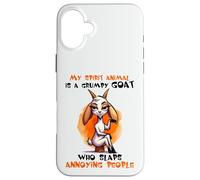 My Spirit Animal Grumpy Goat Slaps Annoying People Fun Case for iPhone 16 Plus