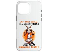 My Spirit Animal Grumpy Goat Slaps Annoying People Fun Case for iPhone 16 Pro Max