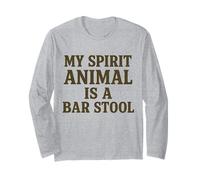 My Spirit Animal Is a Bar Stool Funny Dive Bar Design Long Sleeve T-Shirt