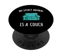 My Spirit Animal Is A Couch Lazy People Funny Couch PopSockets Adhesive PopGrip