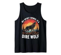 My Spirit Animal is A Dire Wolf Retro Sunset Tank Top
