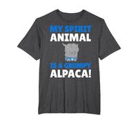 My Spirit Animal is A Grumpy Alpaca! Funny Alpaca T-Shirt, Men's Big and Tall, Dark Heather Grey, 4X Tall