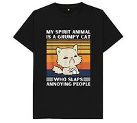 My Spirit Animal is A Grumpy Cat Kids Womens Mens T Shirt XXL Black
