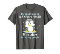 My Spirit Animal is A Grumpy Penguin Who Slaps People T-Shirt, Men, Asphalt Grey, 6X-Large