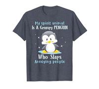 My Spirit Animal is A Grumpy Penguin Who Slaps People T-Shirt, Men, Heather Blue, 6X-Large