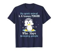My Spirit Animal is A Grumpy Penguin Who Slaps People T-Shirt, Men, Navy Blue, 6X-Large