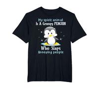 My Spirit Animal is A Grumpy Penguin Who Slaps People T-Shirt, Men's Big and Tall, Black, 2X Tall