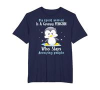 My Spirit Animal is A Grumpy Penguin Who Slaps People T-Shirt, Men's Big and Tall, Navy Blue, 5X Tall