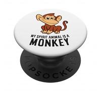 My Spirit Animal Is A Monkey Cute Monkey Gift PopSockets Adhesive PopGrip