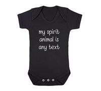 My Spirit Animal is Any Animal Customised Personalised Add Any Text Baby Grow Vest, 6-12 Months, Black