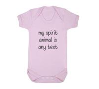 My Spirit Animal is Any Animal Customised Personalised Add Any Text Baby Grow Vest, 6-12 Months, Pastel Pink