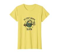 My Spirit Animal Sloth: Cute Lazy Day Nature Lover T-Shirt, Women, Lemon, S
