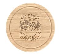 My Spirit Animal Sloth Wooden Chopping Cheese Board Round 25cm