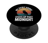 My Spirit Animal Stays Up Past Midnight Owl Owls PopSockets Adhesive PopGrip