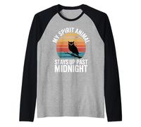 My Spirit Animal Stays Up Past Midnight Owl Owls Raglan Baseball Tee