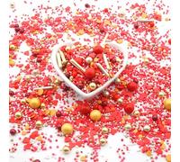 My Sprinkles Sugar Sprinkles Only You Red Gold Bordeaux 90 g Colourful Sprinkles Perfect for Baking Birthday Valentine's Day Cake Hearts Cake Decoration Cake Cupcakes Muffins Cake Pops