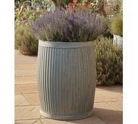 My Square Mile Antique Design Galvanised Round Dolly Planter, Medium 45cm | Metal Plant Pot, Garden Ribbed, Classic Vintage, 3 Size Options