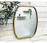 My Square Mile Antique Gold Framed Wall Mirror Vintage Oval Rectangle Bathroom Metal 49cm