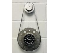 My Square Mile Bike Chain Gear Wall Clock, Industrial Metal Cog 60cm