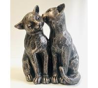 My Square Mile Black Kitten Cat Ornament Memorial Garden Statue Preening Outdoor Sculpture Gift (Black, Medium 18cm)