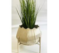 My Square Mile Cream Plant Pot, Indoor Vintage Planter With Legs, Cachepot 31cms Wide 30cms Height (Tall Height 38cm, Width 27cm Pot Opening 20cm)