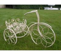 My Square Mile Decorative Tricycle Garden Planter Pot, Vintage Metal, Cream 50cm
