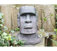 My Square Mile Easter Island Moai Garden Statue, 44 Cm X 32 Cm, Resin Outdoor Sculpture, Grey