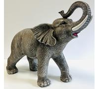 My Square Mile Elephant Ornament, Indoor Outdoor Resin Ornament, 42 cm Wide, 35 cm High, Large African Grey Elephant Garden Statue Gift
