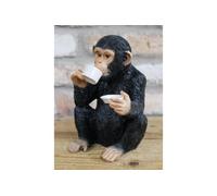 My Square Mile Funny Monkey Figurine Drinking Tea, 18cm, Novelty Gift