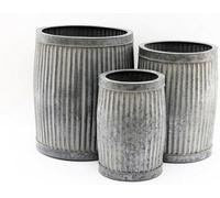 My Square Mile Galvanised Dolly Tub Planters Round Ribbed (Large 80 Litres)