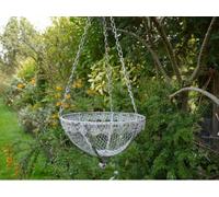 My Square Mile Garden Hanging Basket Plant, 65 Cm Height, 26 Cm Diameter, White