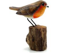 My Square Mile Garden Ornament Outdoor Wooden Hand Carved Bird Tree Stump British Birds Indoor/outdoor Garden Ornament (Remembrance Robin)