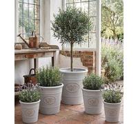 My Square Mile Garden Plant Pot Plastic, Light Grey, 40cm x 40cm 34 Litres