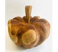 My Square Mile Giant Teak Root Carved Pumpkin, 38 Cm Width, Indoor/outdoor Garden Decor, Halloween Autumn Decoration