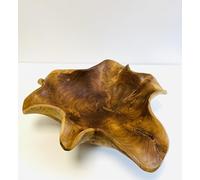 My Square Mile Hand Carved Teak Root Bowl, 45cm, Rustic Wooden Serving Centrepiece for Fruit Display and Table Decoration