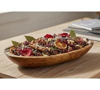 My Square Mile Handcrafted Teak Root Decorative Bowl, Natural Wood, Long Oval Shape, 35-90cm Length, Rustic Kitchen Serving Bowl for Fruit, Snacks, Potpourri (45cm Long)