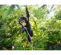 My Square Mile Hanging Monkey Garden Ornament, Decorative Tree Rope Monkey, Indoor Outdoor Safari Decor (Climbing Monkey)