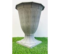 My Square Mile Large Decorative Garden Urn Planter, 33 x 40 cm, Antique Grey Stone Effect, Weather-Resistant Plastic