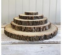 My Square Mile Log Slice Cakestand 20-24cm | Wooden Rustic Slab | Wedding Birthday Display Board | Serving Platter Table Centerpiece
