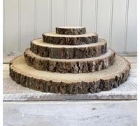 My Square Mile Log Slice Cakestand 33cm-37cm | Wooden Rustic Slab | Wedding Birthday Display Board | Serving Platter Table Centerpiece