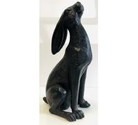 My Square Mile Moongazing Hare Garden Statue, Bronze Effect Resin, 38cm Height, Indoor Outdoor Ornament