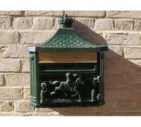 My Square Mile Post Mail Box Wall Mounted/freestanding Cast Aluminium Letter Box With Lock And 2 Sets Of Keys (Green Wall Mounted)