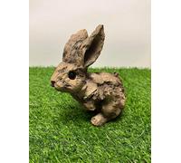 My Square Mile Rabbit Bunny Hare Statue Ornament, Wood Vintage Effect, Suitable For Indoor/outdoor Use (Small)