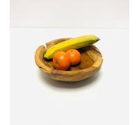 My Square Mile Rustic Wooden Serving Or Display Bowl Carved From Teak Roots (18Cms)
