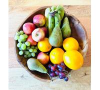 My Square Mile Rustic Wooden Serving Or Display Bowl Carved From Teak Roots (60Cms)