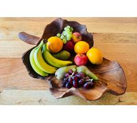 My Square Mile Rustic Wooden Serving Or Display Bowl Carved From Teak Roots (Leaf Bowl 61Cms)