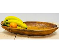 My Square Mile Rustic Wooden Serving Or Display Bowl Carved From Teak Roots (Long Bowl 45Cm)