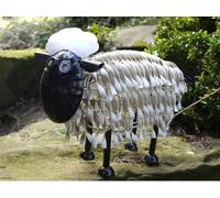 My Square Mile Sheep Garden Statue Decorative Metal, 38Cm, White And Black, Outdoor Animal Sculpture