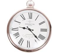 My Square Mile Silver or Mink Pocket Watch Wall Clock, Vintage Fob Design (Silver)