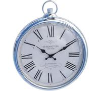 My Square Mile Silver or Pale Copper Pocket Watch Wall Clock, Vintage Fob Design For Living Room, Kitchen (Silver)